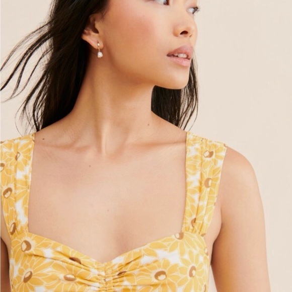 Free People Yellow Floral Midi Dress - Picture 3 of 8